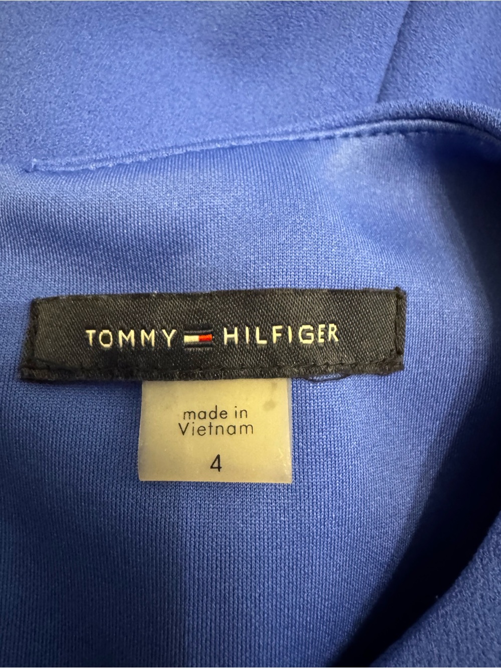 Tommy Hilfiger Cobalt Blue Short Sleeve Shift Dress with White Pocket Trim - Picture 2 of 4